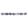 Mother-of-pearl shell 1pkg1, flat oval bead 15 inch dark blue steel 29x19mm-30x20mm image number 1