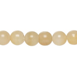 Golden "jade" 1pkg1, round bead natural, 15 inch 8mm