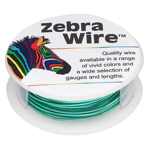 Wire, Zebra Wire™, color-coated copper, pale green, 18 gauge. Sold per 10-yard spool.