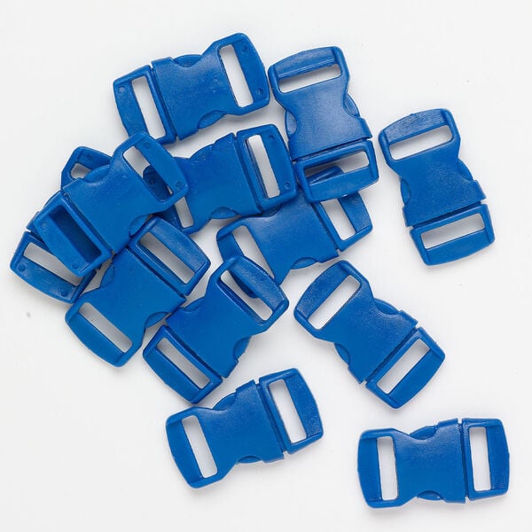 Clasp buckle 1pkg12, 30x16mm, plastic blue 1-strand image number 0