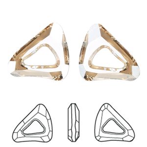 Fancy stone 1pk crystal golden shadow, Crystal Passions® 23x20mm organic cosmic triangle 4736