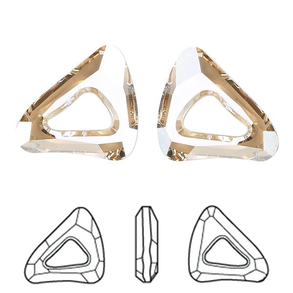 Fancy stone 1pk crystal golden shadow, Crystal Passions® 23x20mm organic cosmic triangle 4736 image number 0