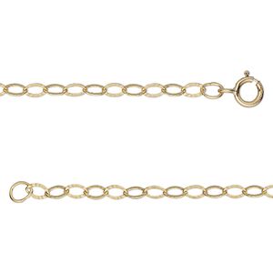 Chain 1pkg1 14Kt gold-filled starburst, 2.7mm oval / springring clasp, 20 inch