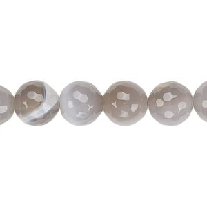 Agate 1pkg1, faceted round bead 15 inch 10mm
