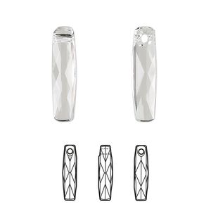 Drop 2pk crystal, Crystal Passions® 20x5mm pendant column 6460