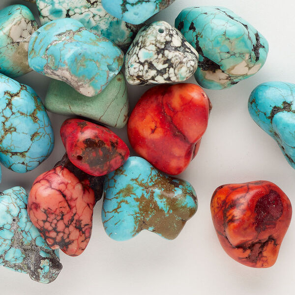 Magnesite 1pkg1, nugget bead C grade, 8 oz mix large to extra-large image number 0