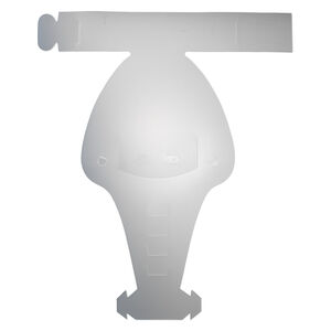 Display, foldable, necklace and earring, acrylic, frosted clear, 10-1/4 x 9-1/4 x 3-3/4 inches assembled. Sold individually.