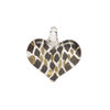 Drop, lampworked glass 1pkg1, opaque multicolored with gold-colored glitter, 19x17mm-22x20mm single-sided heart. image number 2