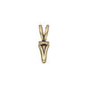 Bail, JBB Findings, ice-pick, antique brass-plated pewter (tin-based alloy), 19x5mm double-sided shield with lines and swivel, 6mm grip length. Sold individually. image number 0