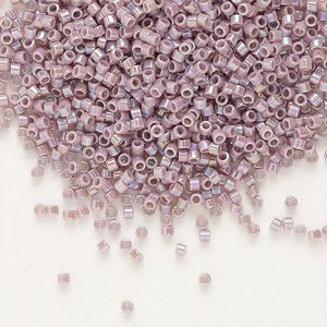 Seed bead, Delica®, glass, pkg/250g, #11 round, opaque rainbow mauve (DB-0158).