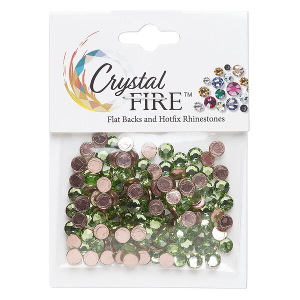 Flat back 144pk peridot, Crystal FIRE® 4.60-4.80mm hotfix round SS20 image number 0