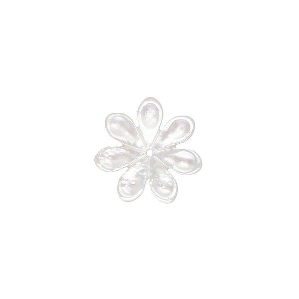 Bead 1pkg1 mother-of-pearl shell, 16mm flower bleached image number 0