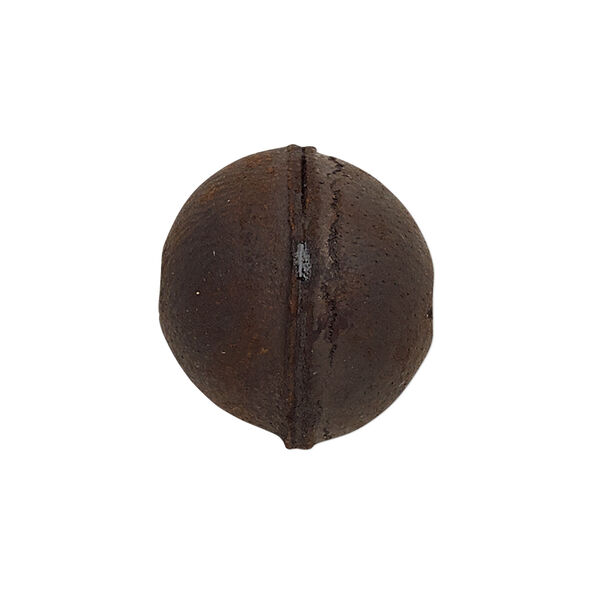Bead, leather, dark brown, 16.5-20.5mm round. Sold individually. image number 0