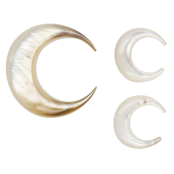 Bead, brown lip shell (natural), 31x29mm and 17x17mm naja. Sold per 3-piece set. image number 0