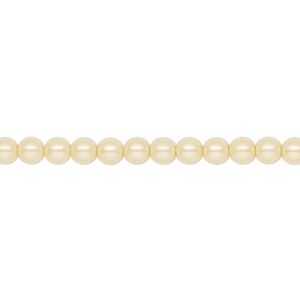 Pearl 50pk pearlescent yellow, Preciosa Czech crystal 4mm round