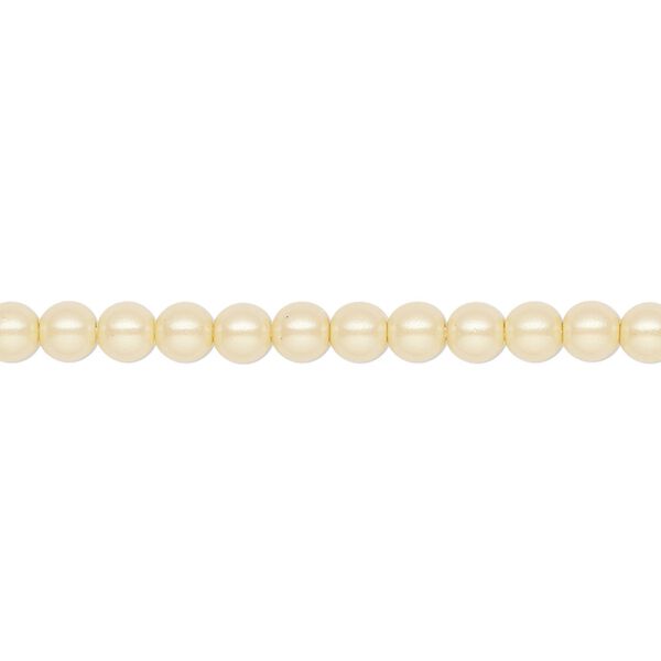 Pearl 50pk pearlescent yellow, Preciosa Czech crystal 4mm round image number 0