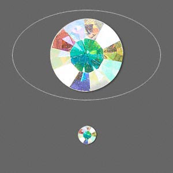 Chaton, glass rhinestone, crystal AB, foil back, 2.4-2.5mm faceted round, PP18. Sold per pkg of 72. image number 0