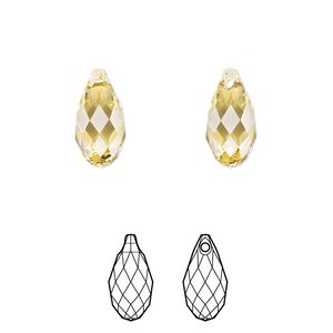 Briolette 24pk dark jonquil, Crystal Passions® Regenerated 13x6.5mm pendant drop 6010