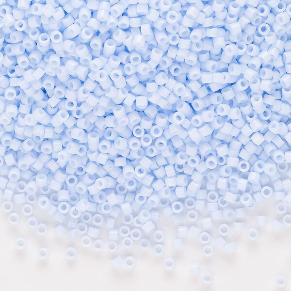 Seed bead, Delica®, glass, pkg/7.5g, #11 round, opaque glass enamel light sky blue (DB-1497-1). image number 0