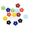 Bead, glass, mixed colors, 19x7mm-19x8mm flower rondelle with cutout round and 3.5-4mm hole. Sold per pkg of 16. image number 0