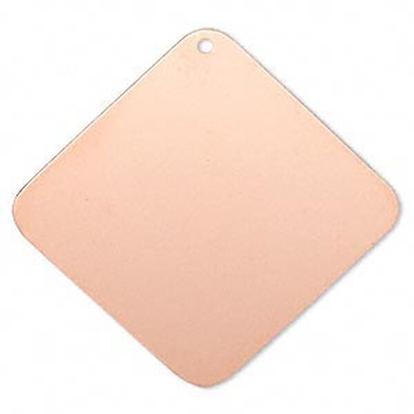 Focal, copper-plated brass, 40x40mm double-sided diamond. Sold per pkg of 6. image number 0
