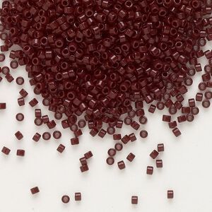 Seed bead, Delica®, glass, pkg/50g, #11 round, opaque dark brown (DB-0734).