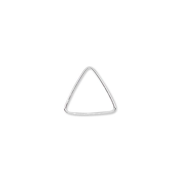 Jump ring, sterling silver-filled, 12.5mm soldered triangle, 11mm inside diameter, 22 gauge. Sold per pkg of 20. image number 0