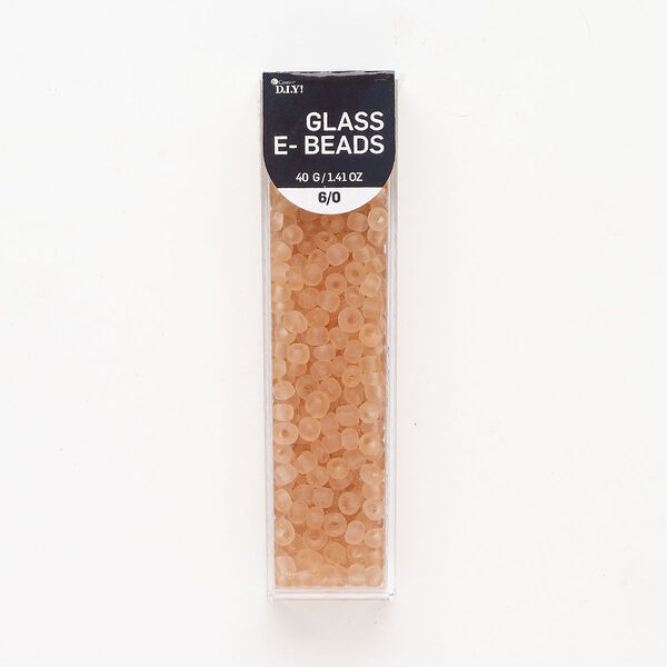Glass 1pkg1, #6 round seed bead translucent frosted blush image number 0