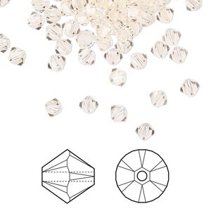 Bead 1440pk silk, Swarovski® 4mm XILION bicone 5328