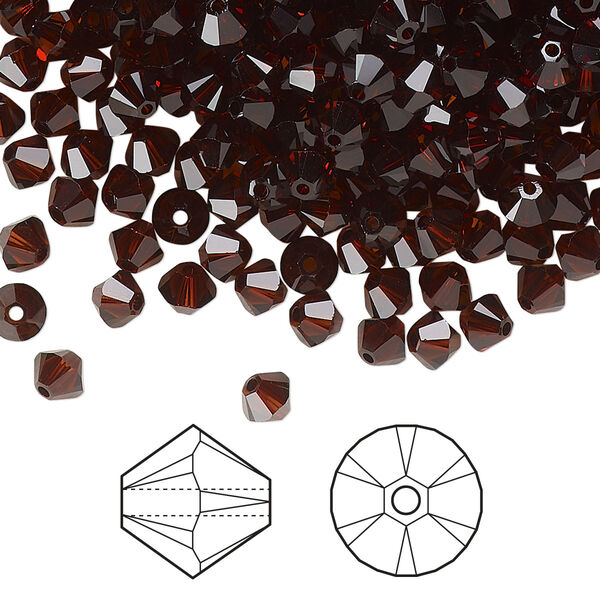 Bead 144pk smoked amber, Crystal Passions® 4mm bicone 5328 image number 0