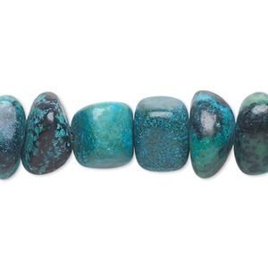 Yellow "turquoise" (serpentine with quartz) 1pkg1, chip / nugget bead 15 inch extra-large / small