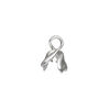 Bail, ice-pick, antiqued sterling silver, 11x8mm twisted leaf, 4mm grip length. Sold individually. image number 1