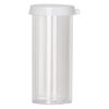 Vial, polystyrene and plastic, clear and white, 2x1-inch medium vial with snap on cap. Sold per pkg of 6. image number 1