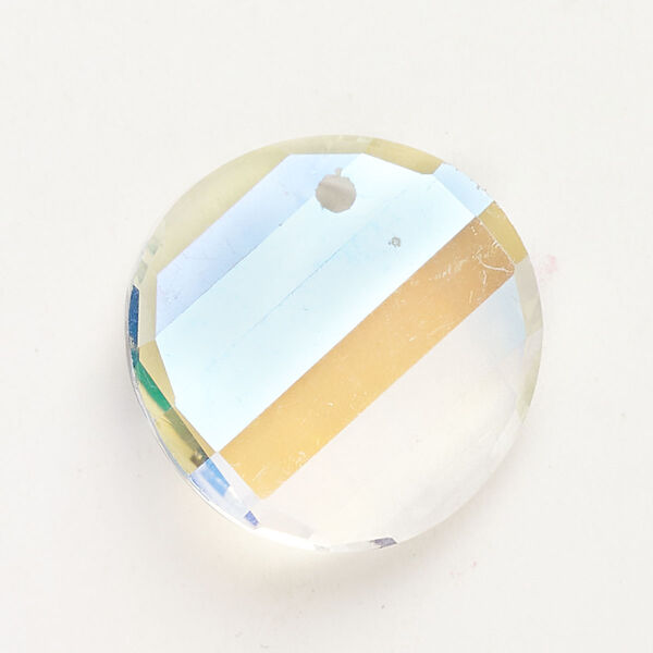 Drop cubic zirconia 1pk 28mm faceted twist, transparent clear AB image number 0