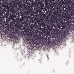 Seed bead, Delica®, glass, pkg/250g, #15 round, transparent amethyst (DBS-1105).