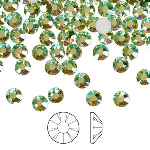 Flat back 1440pk limecicle AB foil back, Preciosa MAXIMA Czech crystal hotfix rhinestone 4.6-4.8mm chaton rose round SS20