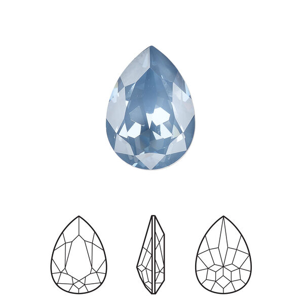 Fancy stone 1pk crystal denim ignite LacquerPRO, Crystal Passions® 18x13mm pear 4320 image number 0