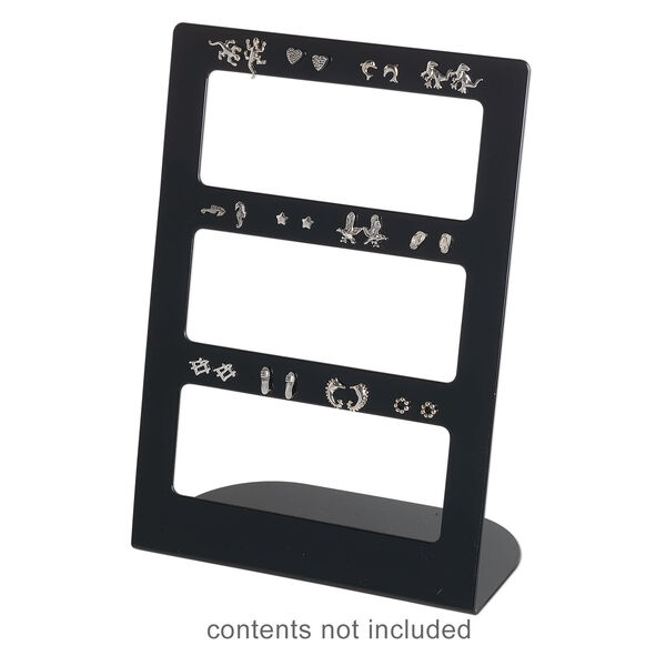 Display, earring, acrylic, opaque black, 8-1/4 x 6 x 3 inches. Sold per pkg of 2. image number 1