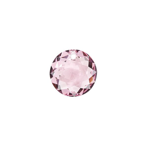 Drop 1pk light rose, Crystal Passions® 14mm pendant classic cut 6430 image number 0