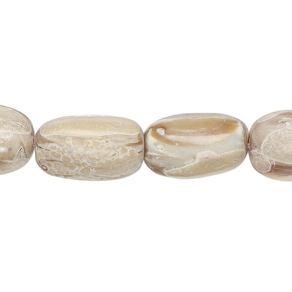 Bead, abalone shell (natural), small nugget, Mohs hardness 3-1/2. Sold per 15-1/2" to 16" strand. image number 0