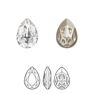 Fancy stone 1pk crystal foil back, Crystal Passions® 14x10mm mirage pear 4390