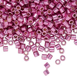 Seed bead, Delica®, glass, pkg/250g, #8 round, Duracoat® opaque galvanized dusty orchid (DBL-1848).
