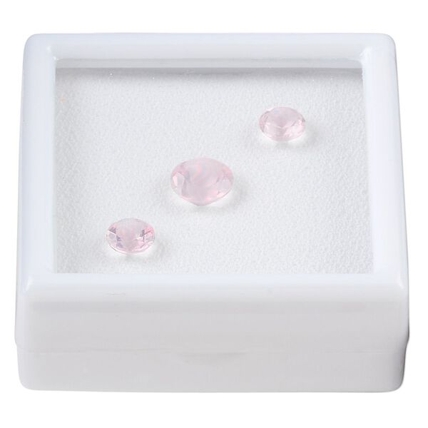 Rose quartz 1pkg3, hand-cut faceted round gem natural 6mm / 8mm image number 0