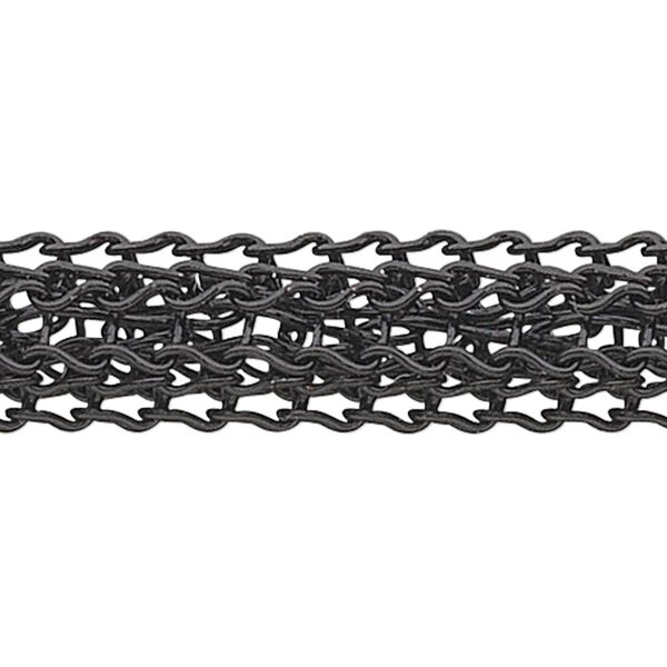 Wire, enamel and copper, black, 3mm knit. Sold per 25-foot spool. image number 0