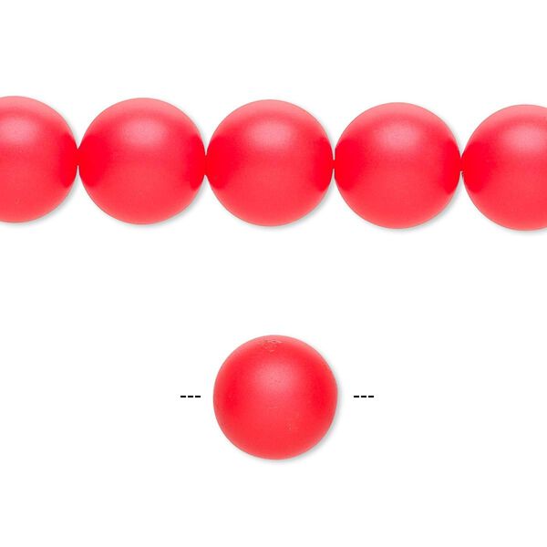 Pearl 25pk neon red, Crystal Passions® 10mm round 5810 image number 0