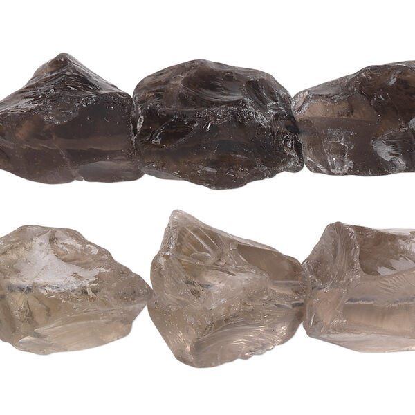 Bead, smoky quartz (heated / irradiated), medium rough nugget, Mohs hardness 7. Sold per 15-1/2" to 16" strand. image number 0