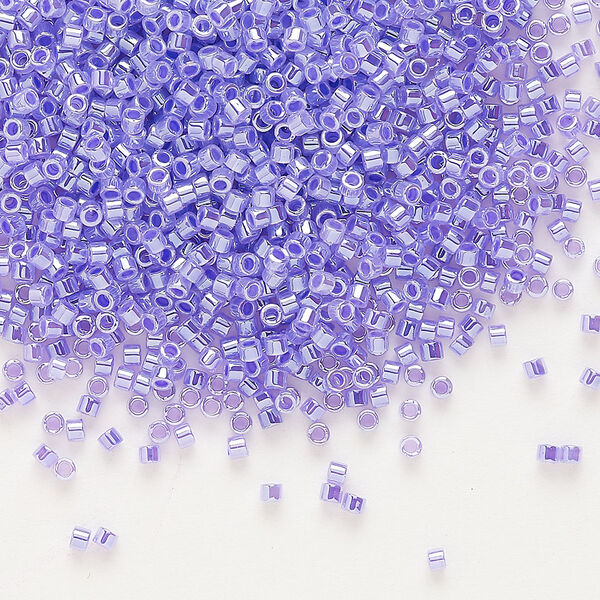 Seed bead, Delica®, glass, pkg/7.5g, #11 round, opaque inside dyed color luster purple (DB-0249). image number 0