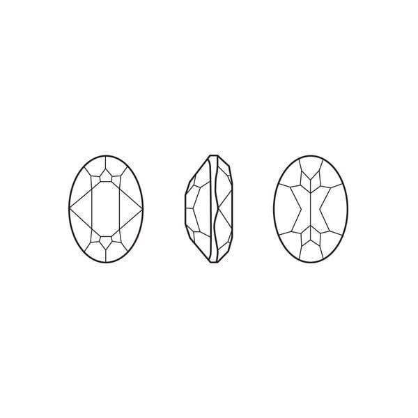 Fancy stone 1pkg1 crystal bronze foil back, Crystal Passions&reg; Regenerated 14x10mm oval 4120 image number 1