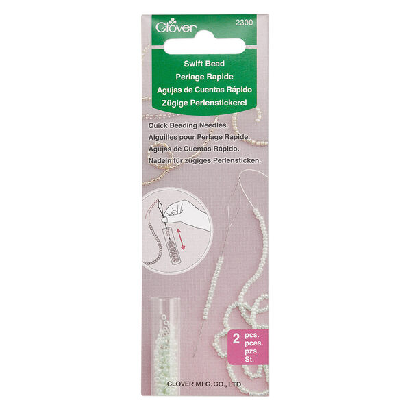 Needle, Clover, swift bead, stainless steel, 0.3mm needle width, 3 inches. Sold per pkg of 2. image number 0