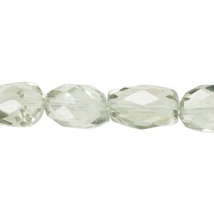 Green quartz 1pkg1, hand-cut faceted nugget bead 8 inch small